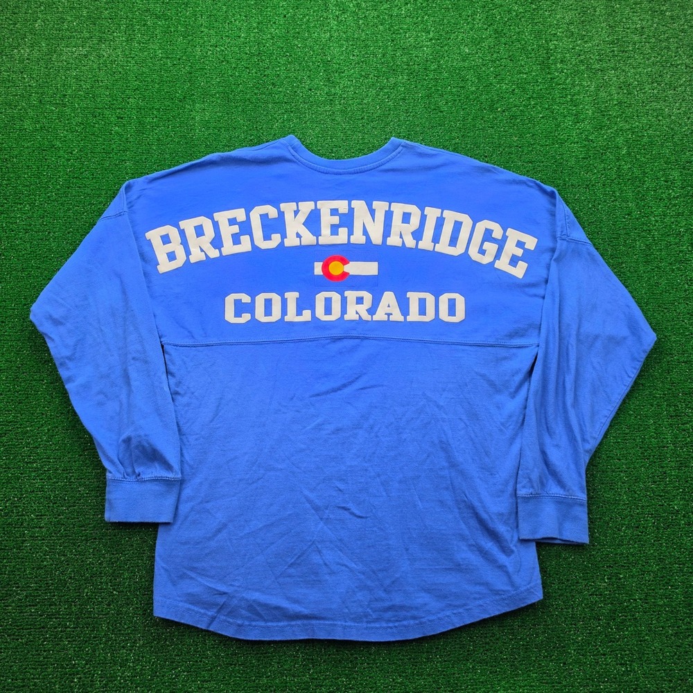 Breckenridge Colorado Spirit Jersey Shirt Unisex Small Blue Long Sleeve‎ Casual